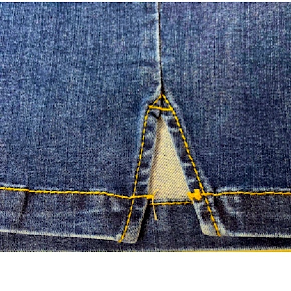 Wild Fable Dark Wash Notch Front Seamed Denim Mini Skirt NEW! - Picture 4 of 16